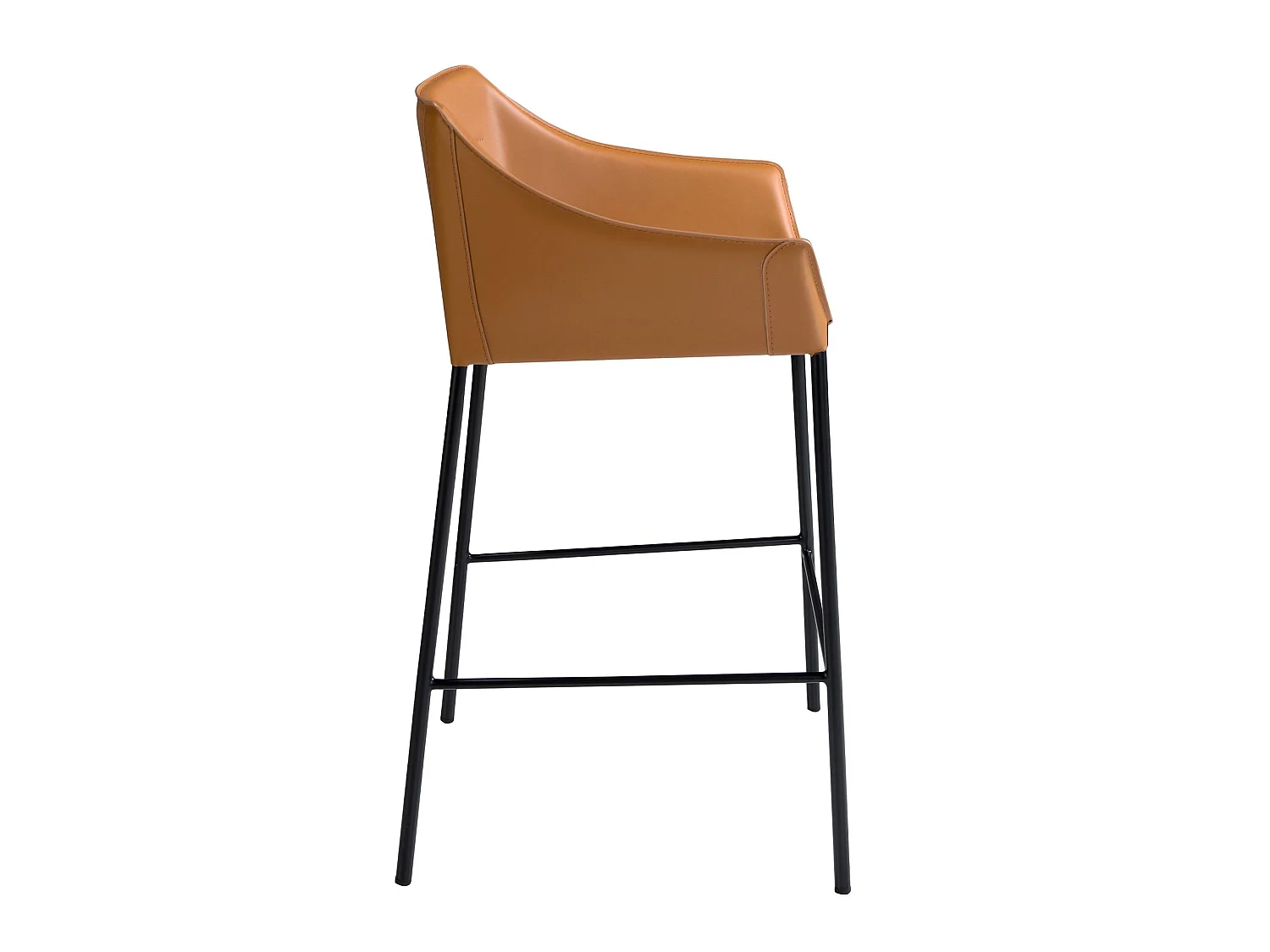 Hocker aus braunem Kunstleder 4145 ANGEL CERDA