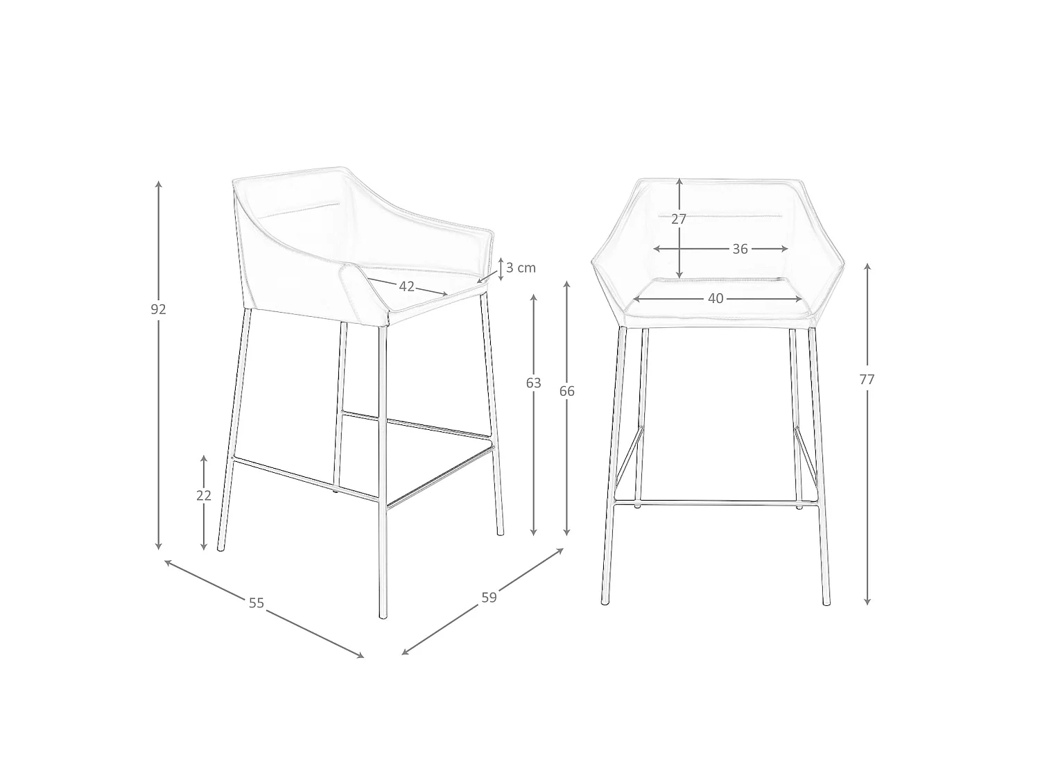 Hocker aus braunem Kunstleder 4145 ANGEL CERDA