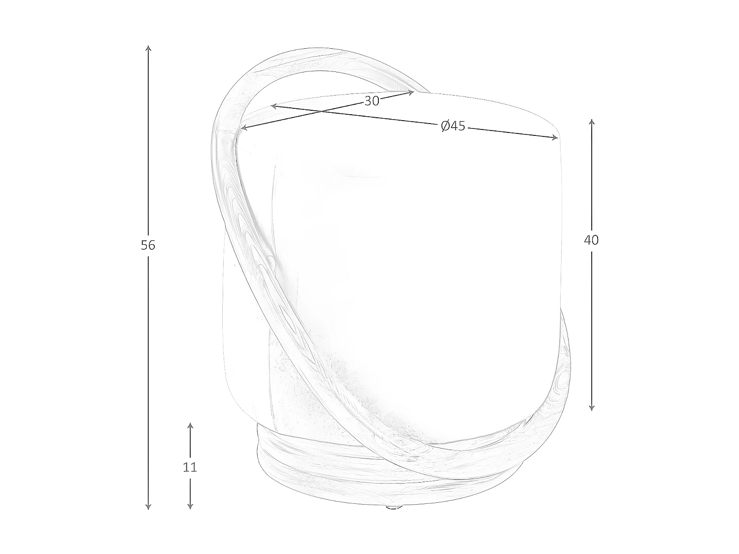 Witte stoffen poef 5110 ANGEL CERDA