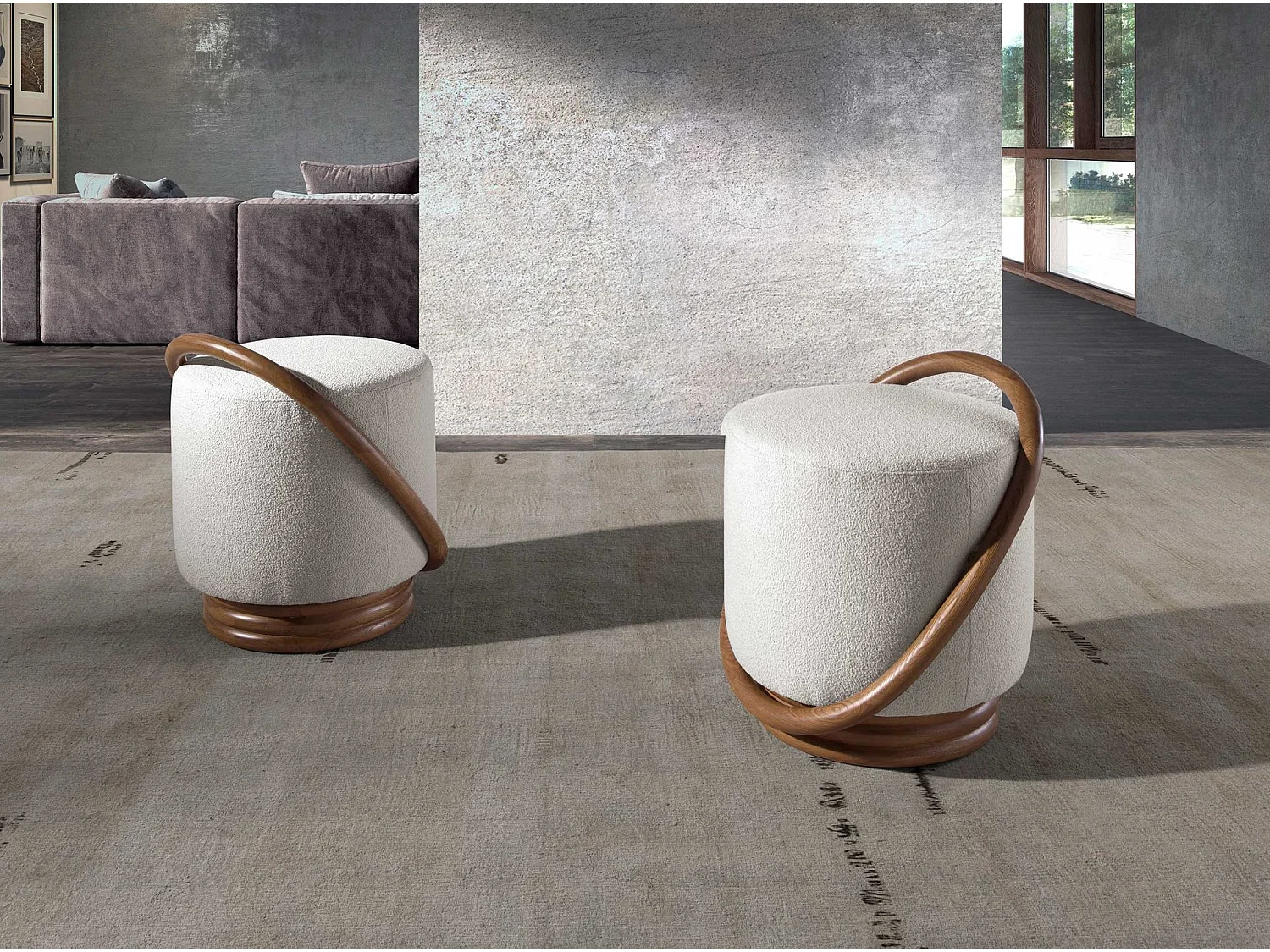 Pouf en tissu blanc 5110 ANGEL CERDA