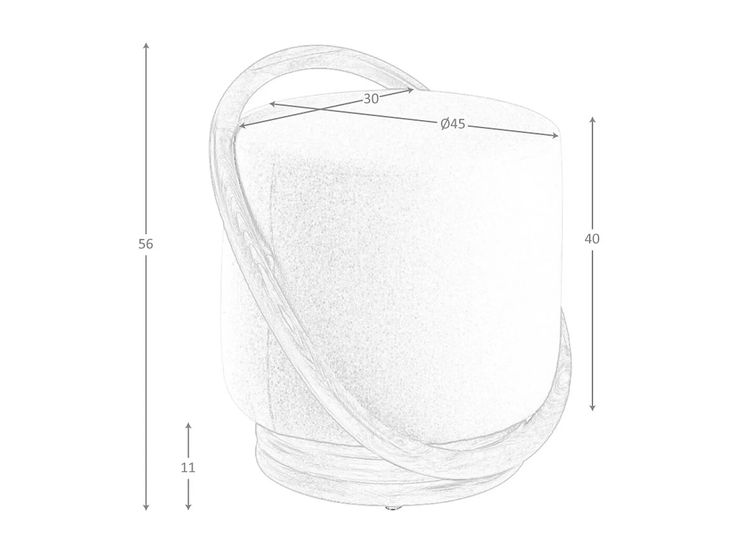 Puff tela blanco  5110 ANGEL CERDA