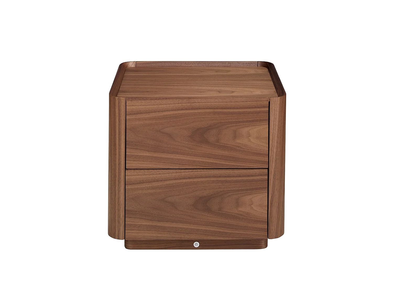 Mesa de cabeceira em couro sintético, nogueira com tampo de vidro preto 7162 ANGEL CERDA