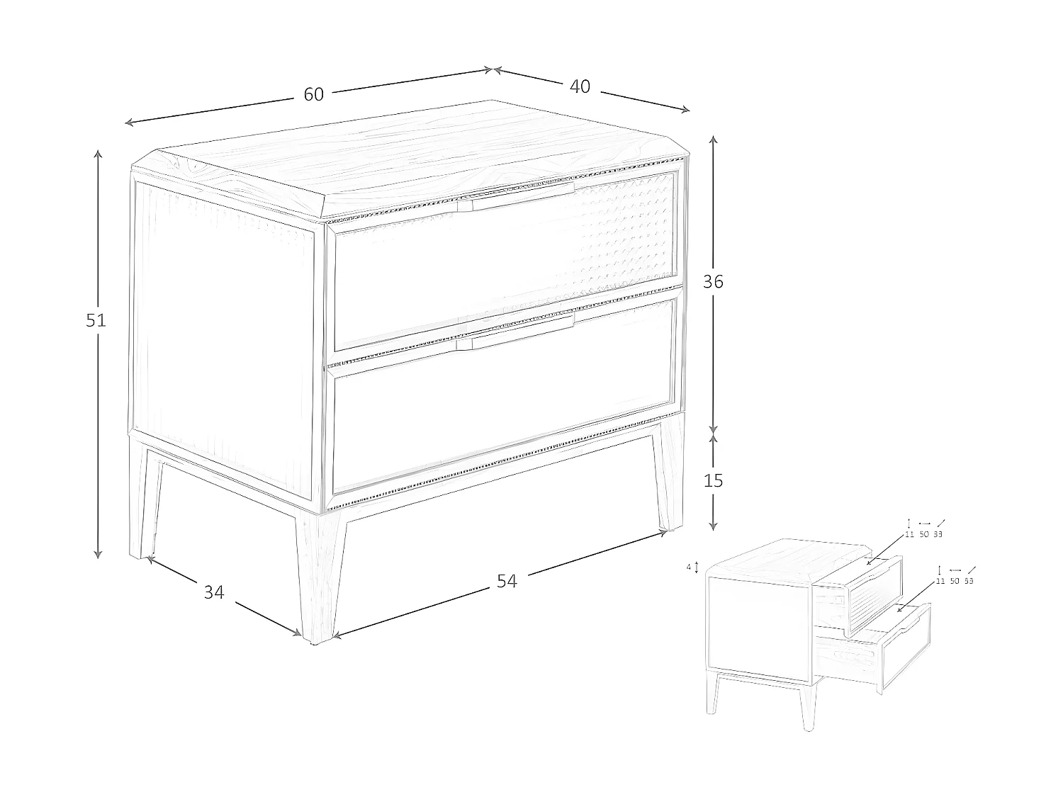 Ciemnozielony stolik nocny z PVC i orzecha włoskiego