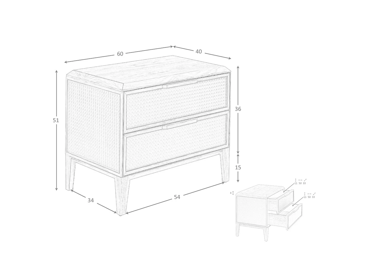 Table de chevet en pvc vert foncé et noyer 7149 ANGEL CERDA