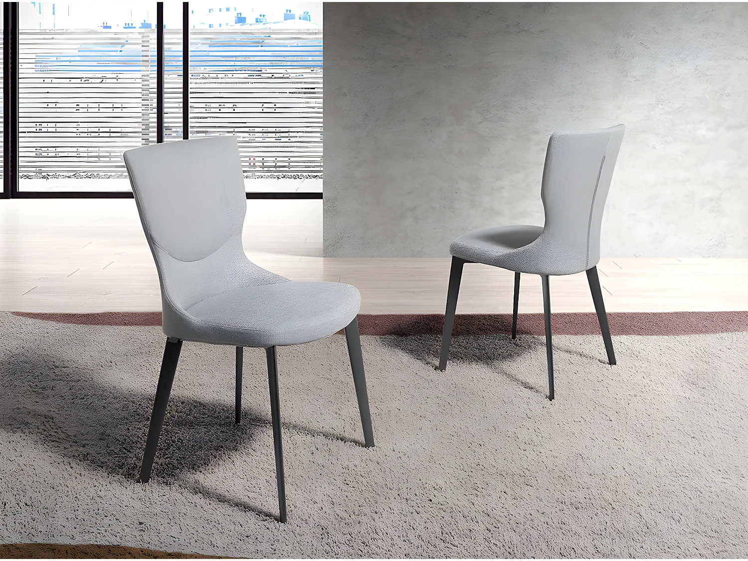 Chaise en tissu gris 4131 ANGEL CERDA