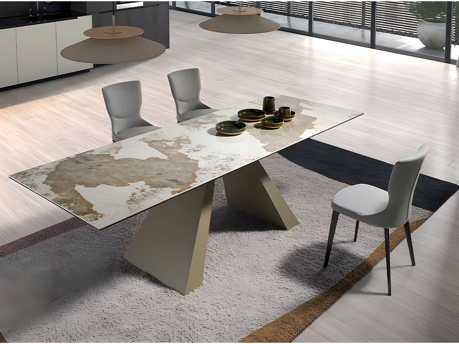 Chaise en tissu gris 4131 ANGEL CERDA