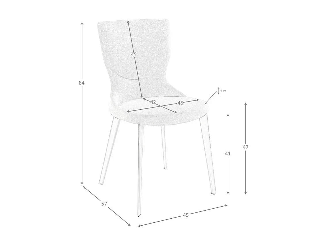 Chaise en tissu gris 4131 ANGEL CERDA