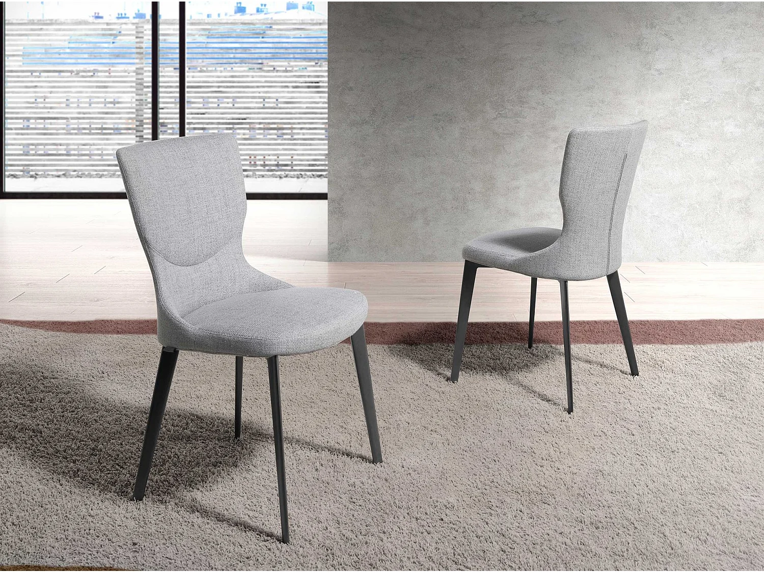 Chaise en tissu gris 4131 ANGEL CERDA