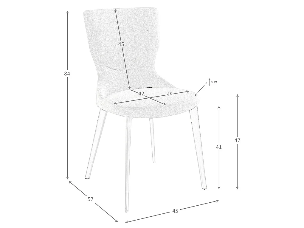 Chaise en tissu gris 4131 ANGEL CERDA