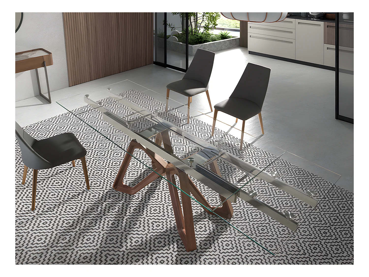 Stuhl aus dunkelgrauem Stoff  4143 ANGEL CERDA