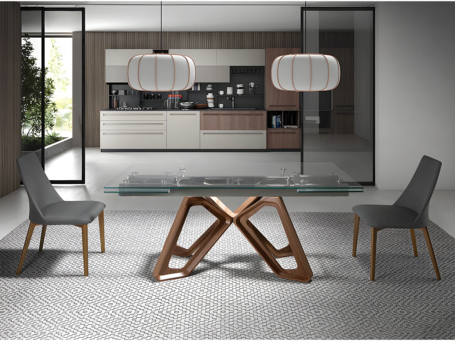 Stuhl aus dunkelgrauem Stoff  4143 ANGEL CERDA