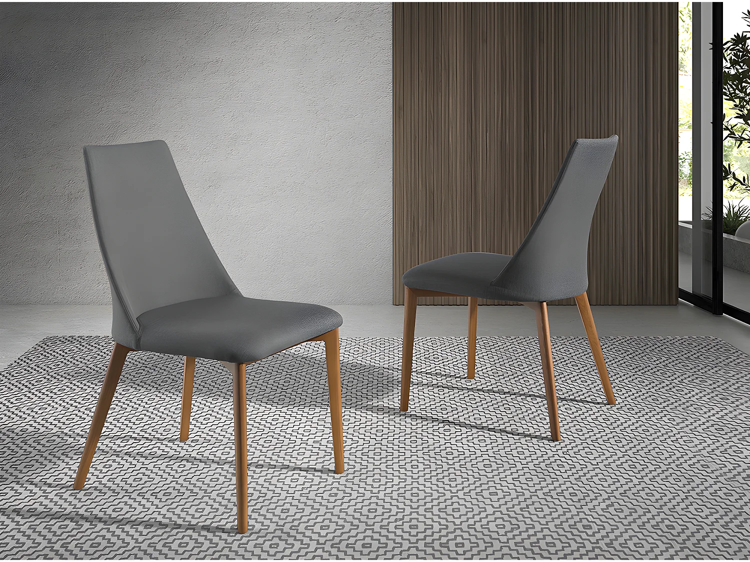 Sedia in tessuto grigio scuro   4143 ANGEL CERDA