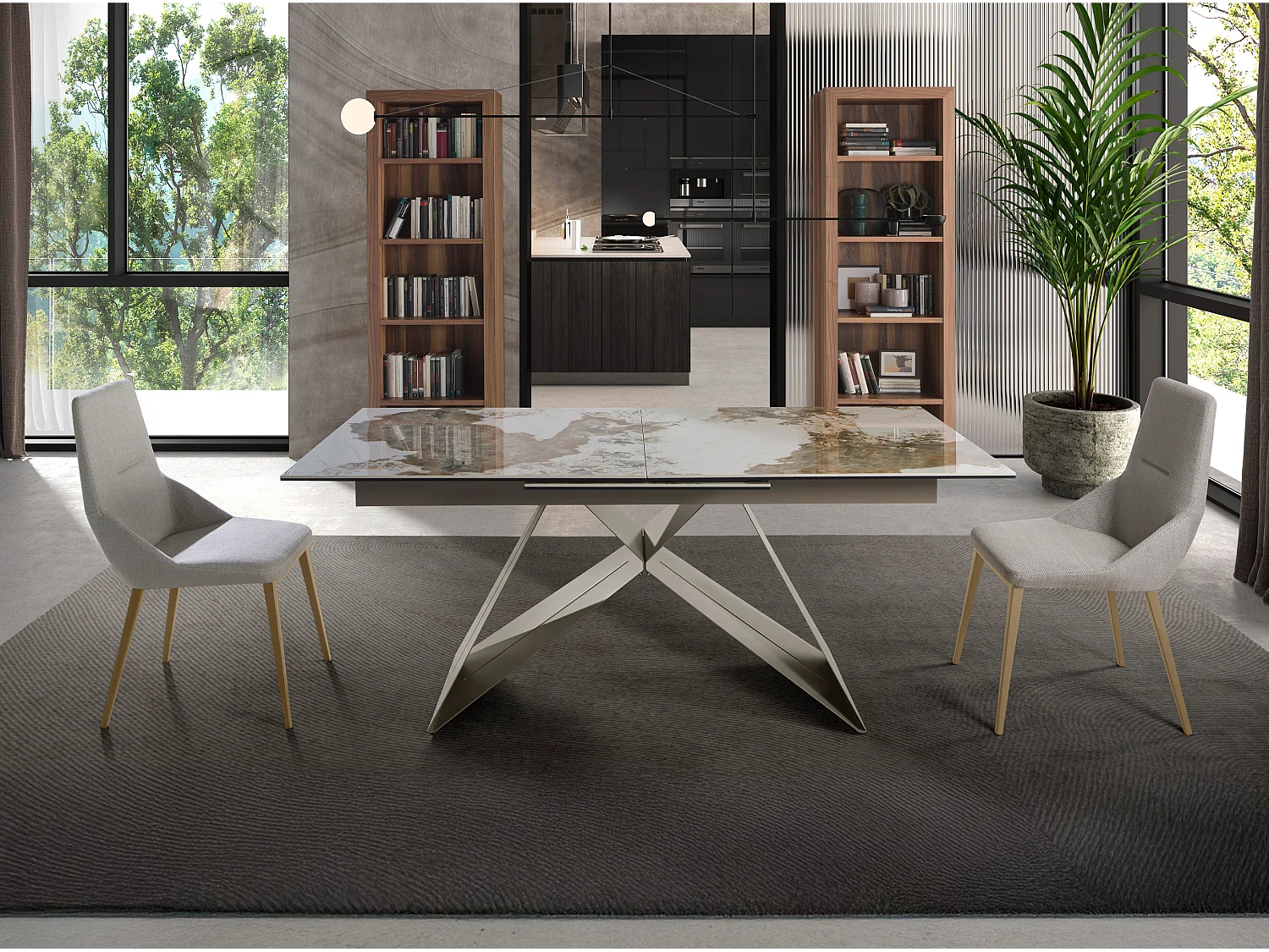 Chaise en tissu gris clair 4132 ANGEL CERDA