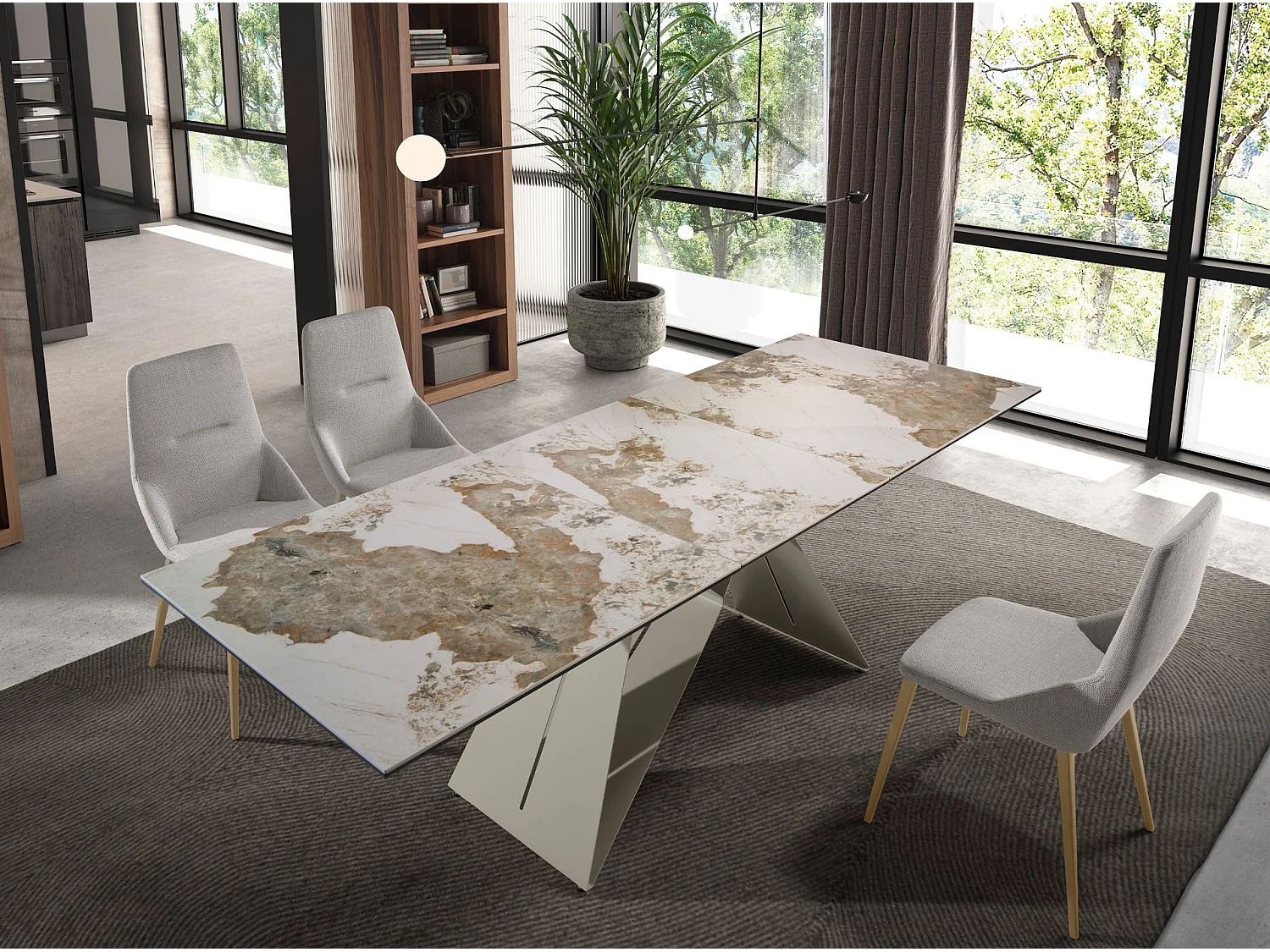 Chaise en tissu gris clair 4132 ANGEL CERDA