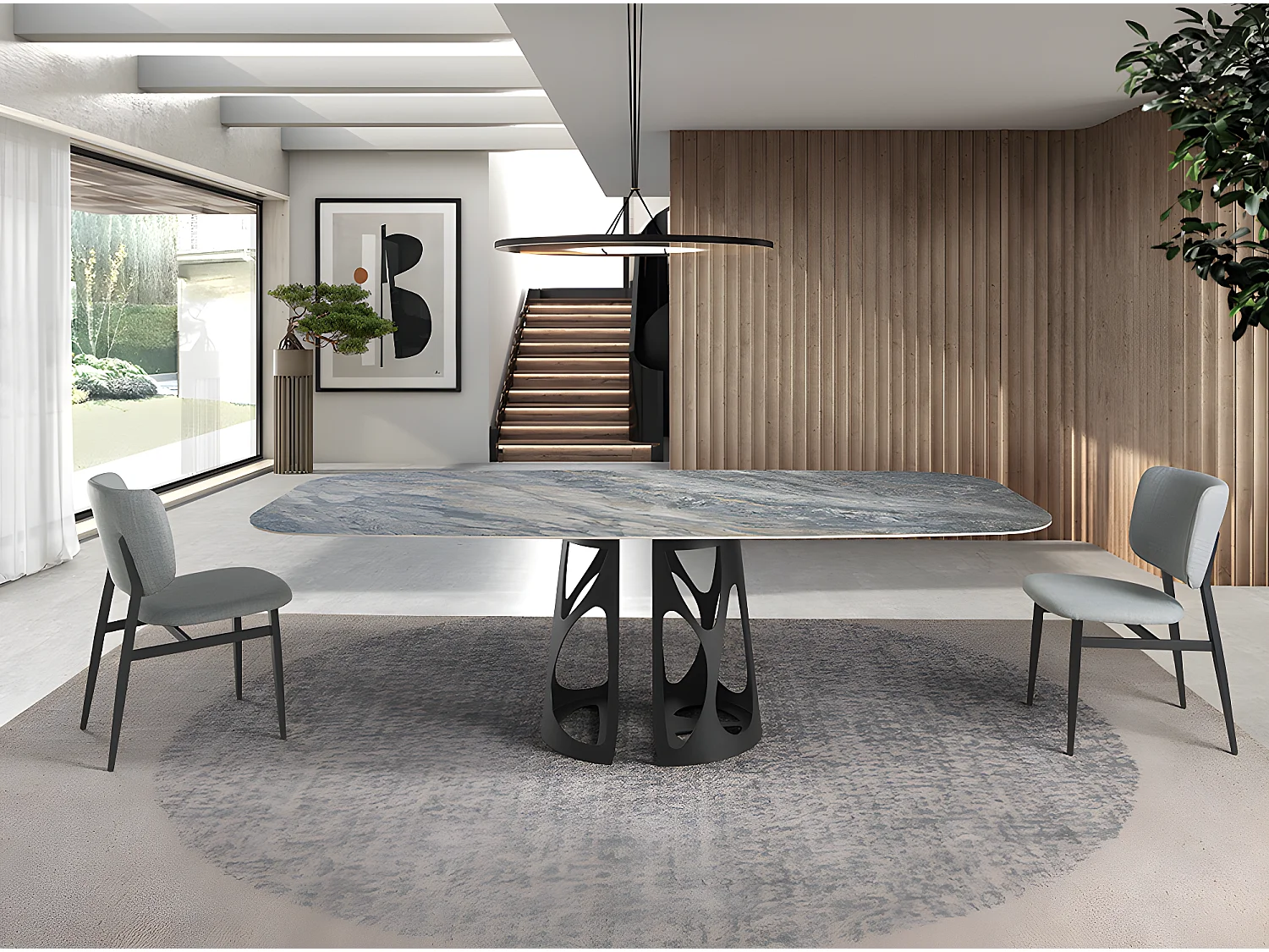 Stoel van lichtgrijze stof 4147 ANGEL CERDA