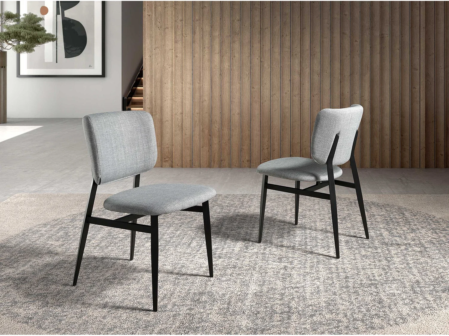 Chaise en tissu gris clair 4147 ANGEL CERDA