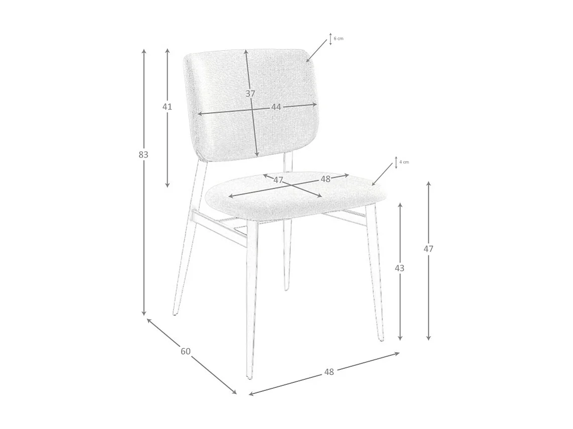 Chaise en tissu gris clair 4147 ANGEL CERDA