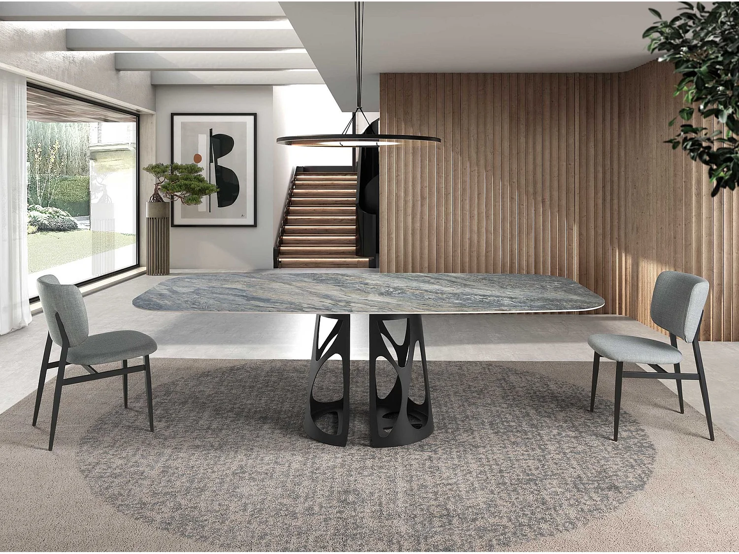 Chaise en tissu gris clair 4147 ANGEL CERDA