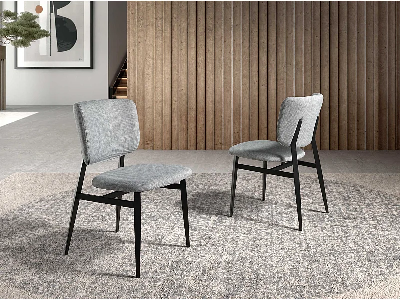 Stoel van lichtgrijze stof 4147 ANGEL CERDA