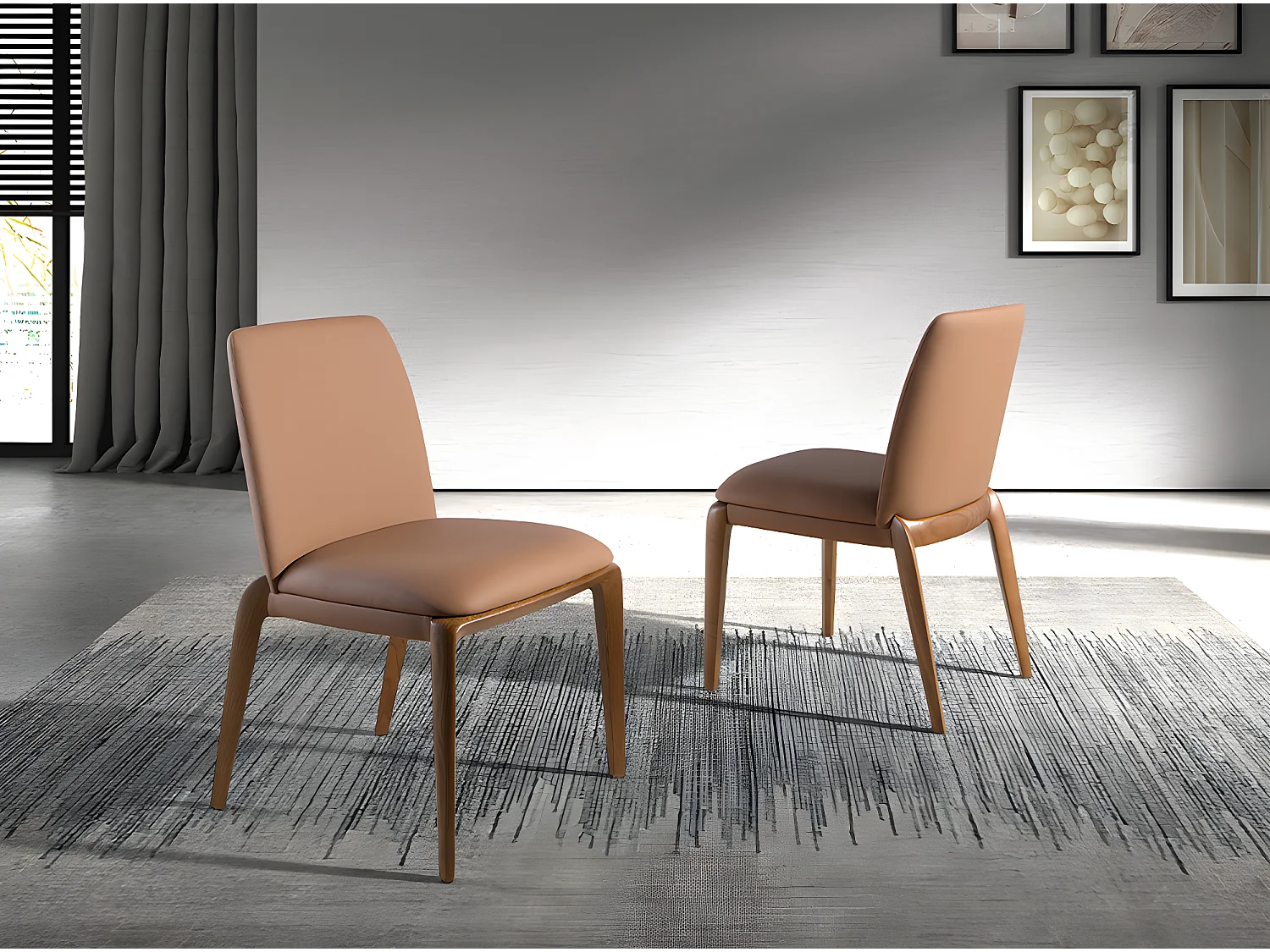 Bruine eco-leren stoel 4135 ANGEL CERDA