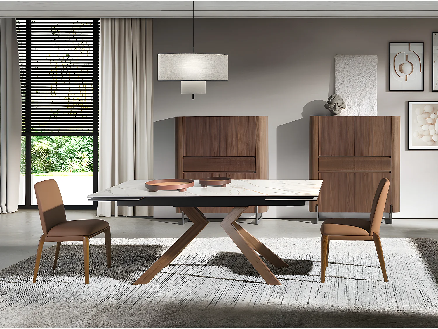 Bruine eco-leren stoel 4135 ANGEL CERDA