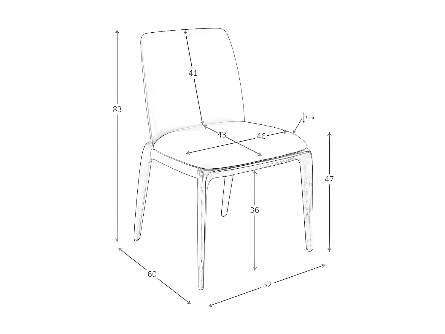 Bruine eco-leren stoel 4135 ANGEL CERDA