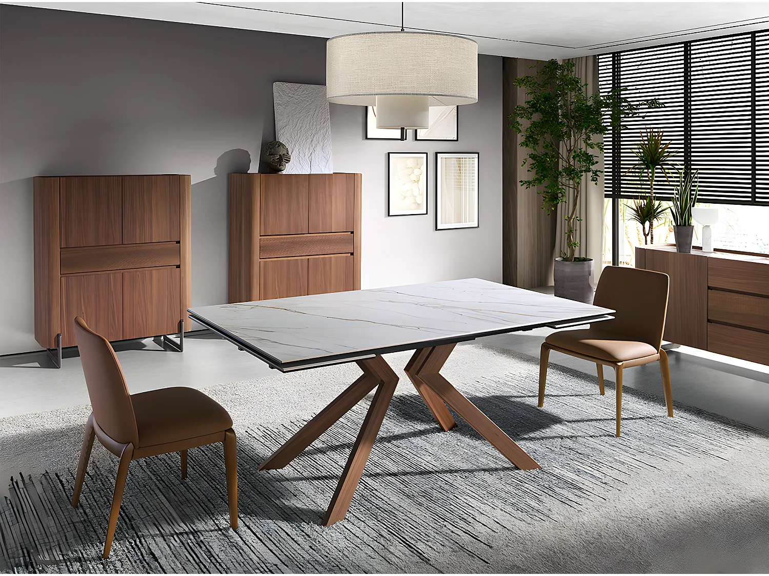 Bruine eco-leren stoel 4135 ANGEL CERDA