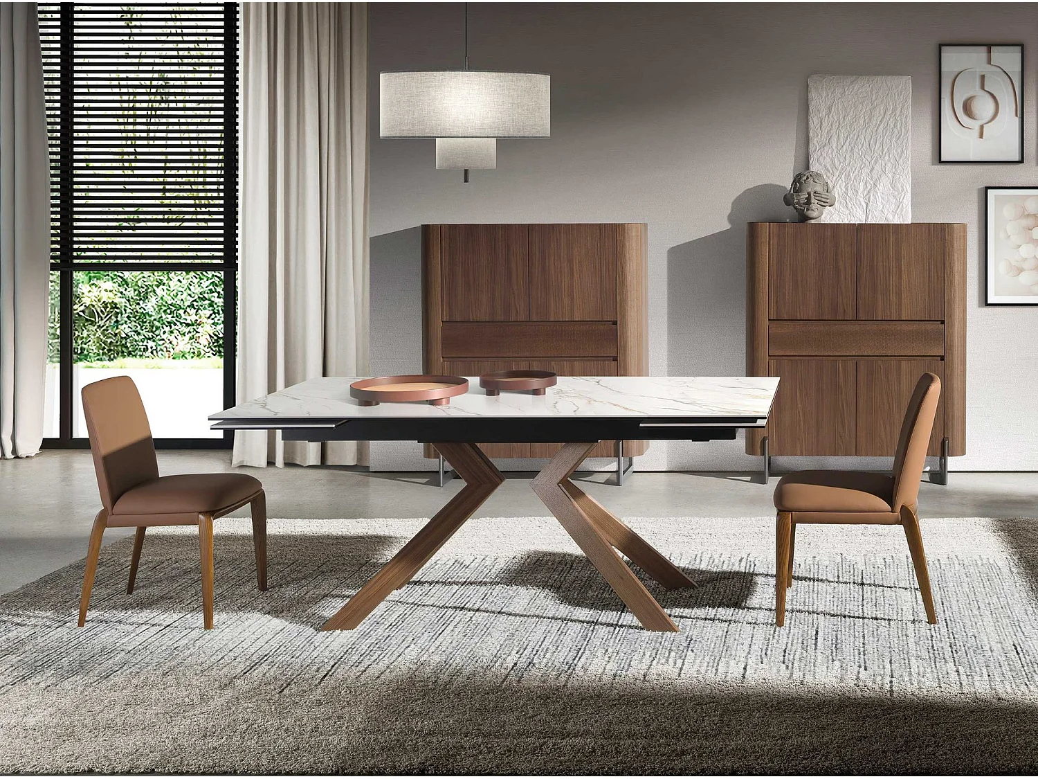 Chaise en similicuir marron 4135 ANGEL CERDA