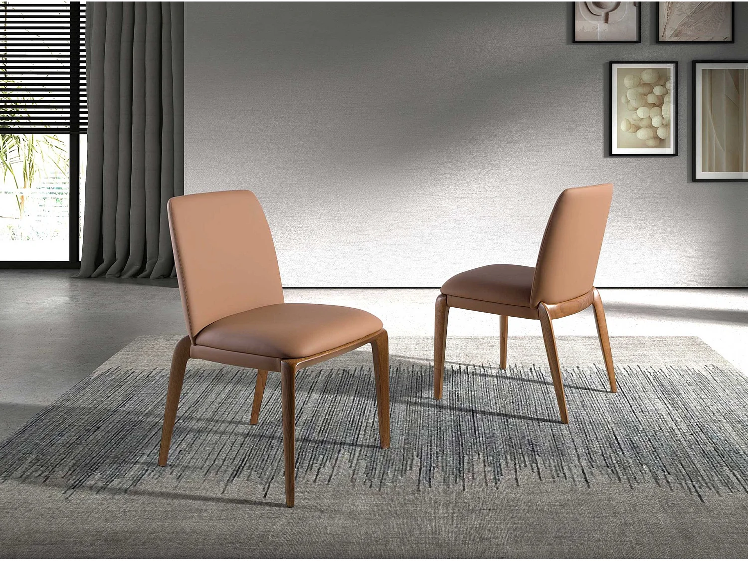 Chaise en croûte de cuir marron 4135 ANGEL CERDA