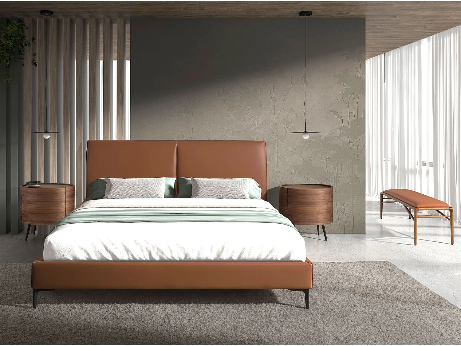 Tabouret en similicuir marron 5112 ANGEL CERDA