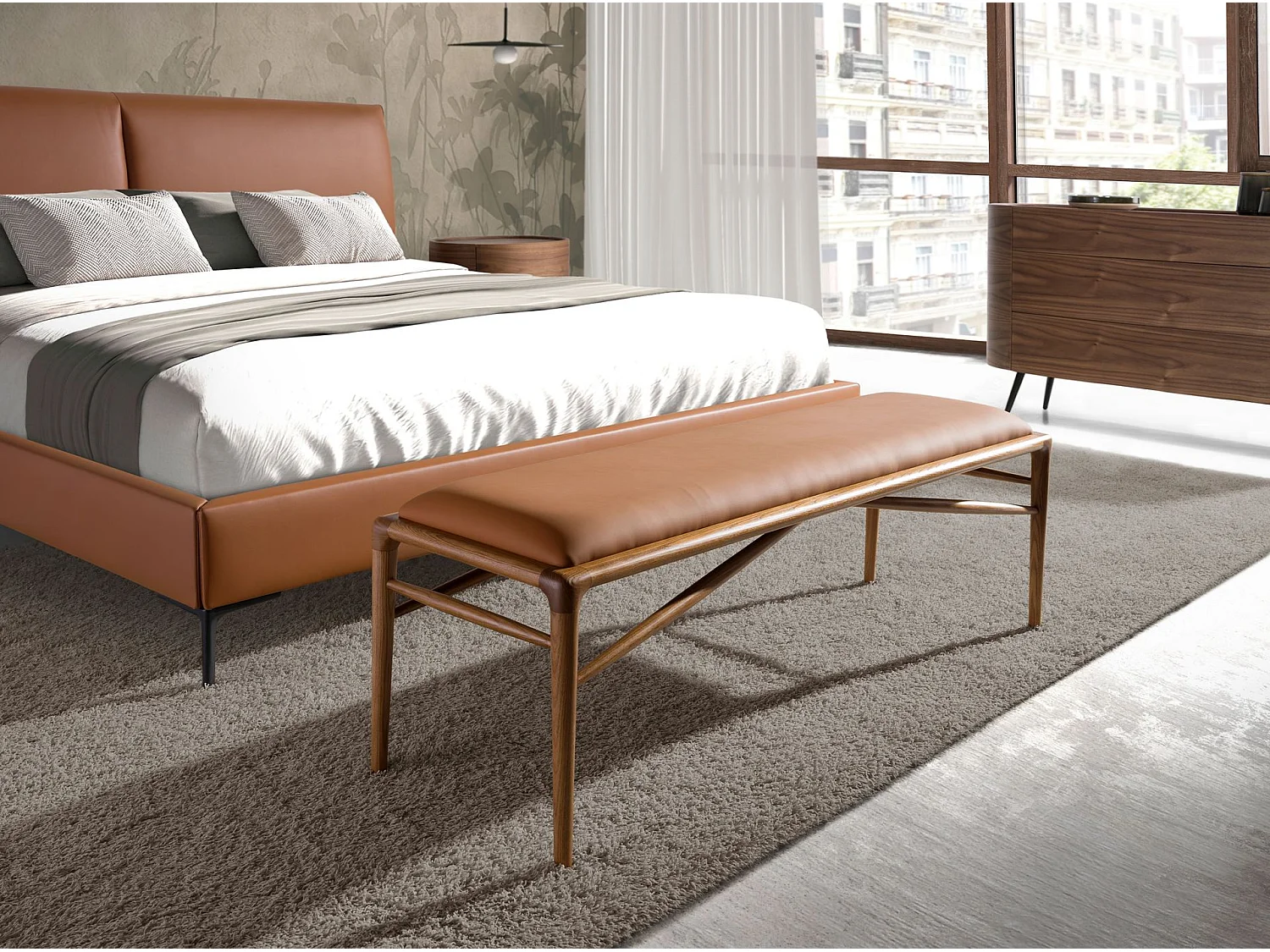 Tabouret en similicuir marron 5112 ANGEL CERDA