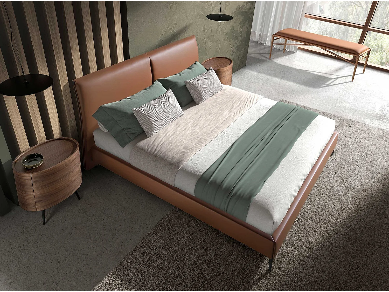 Tabouret en similicuir marron 5112 ANGEL CERDA