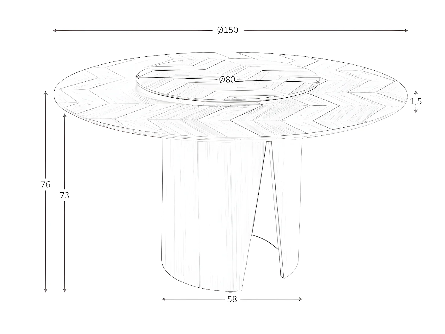 Tavolo da pranzo rotonda noce   1130 ANGEL CERDA