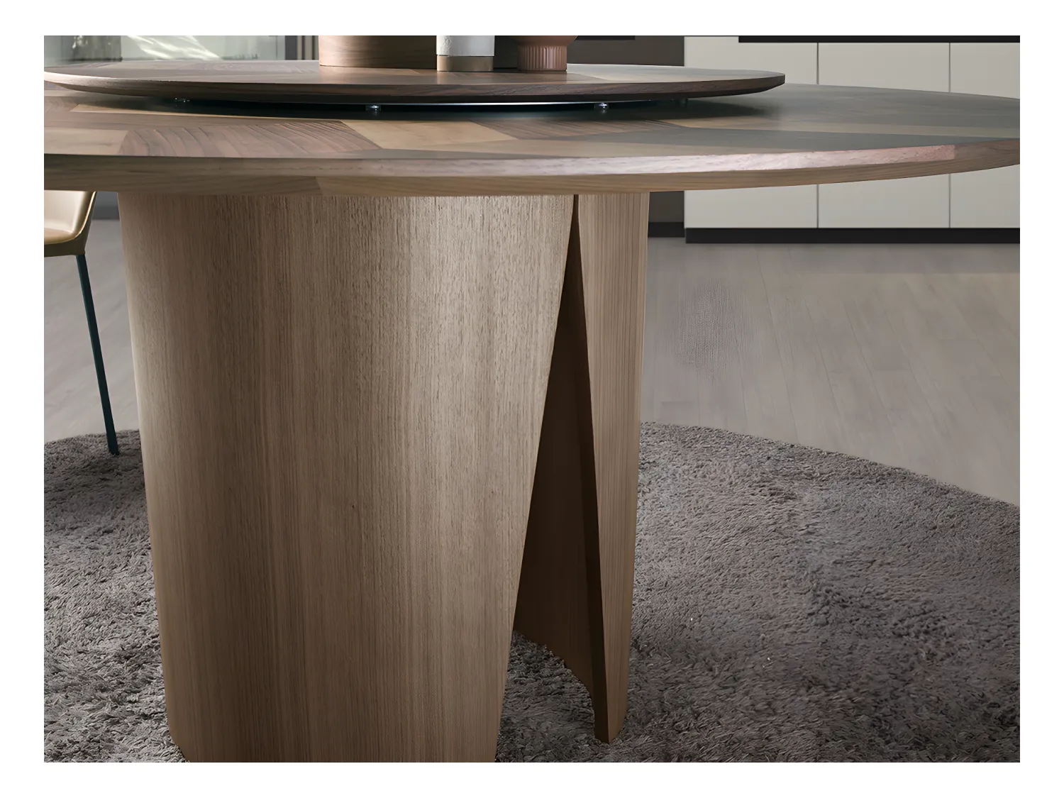 Eettafel rond walnoot fineer 1130 ANGEL CERDA