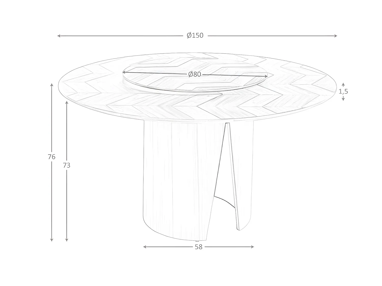 Eettafel rond walnoot fineer 1130 ANGEL CERDA