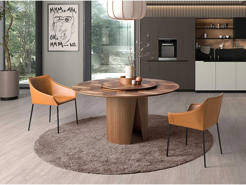 Esstisch runde Walnuss 1130 ANGEL CERDA