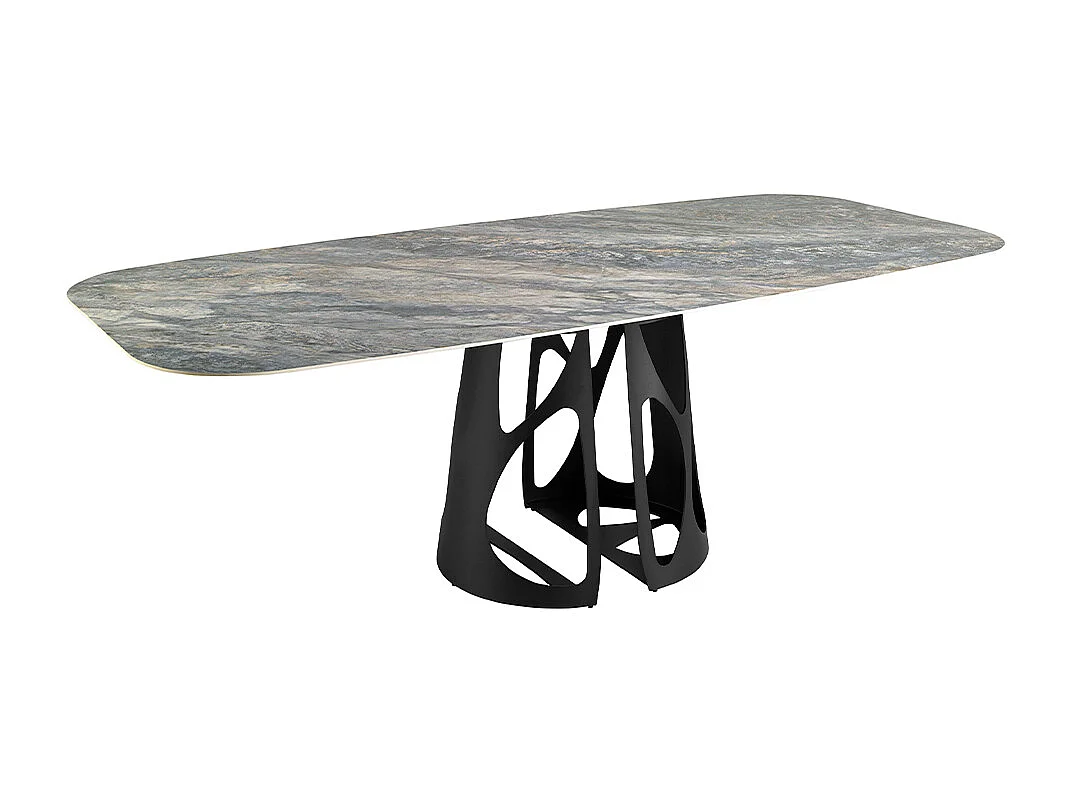 Table à manger baril ovale marbre porcelaine 1136 ANGEL CERDA