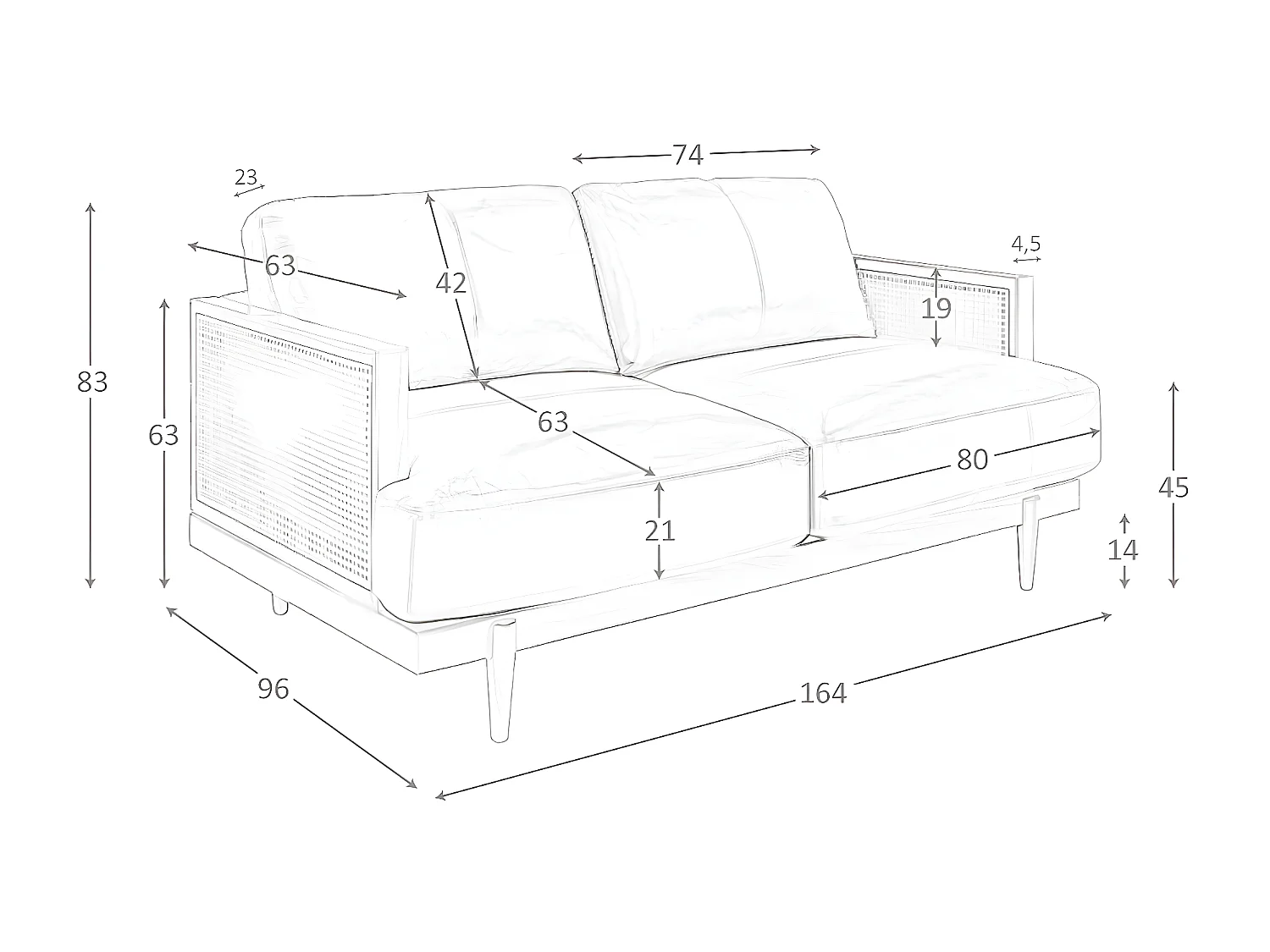 2-Sitzer-Sofa aus braunem Leder  6176 ANGEL CERDA