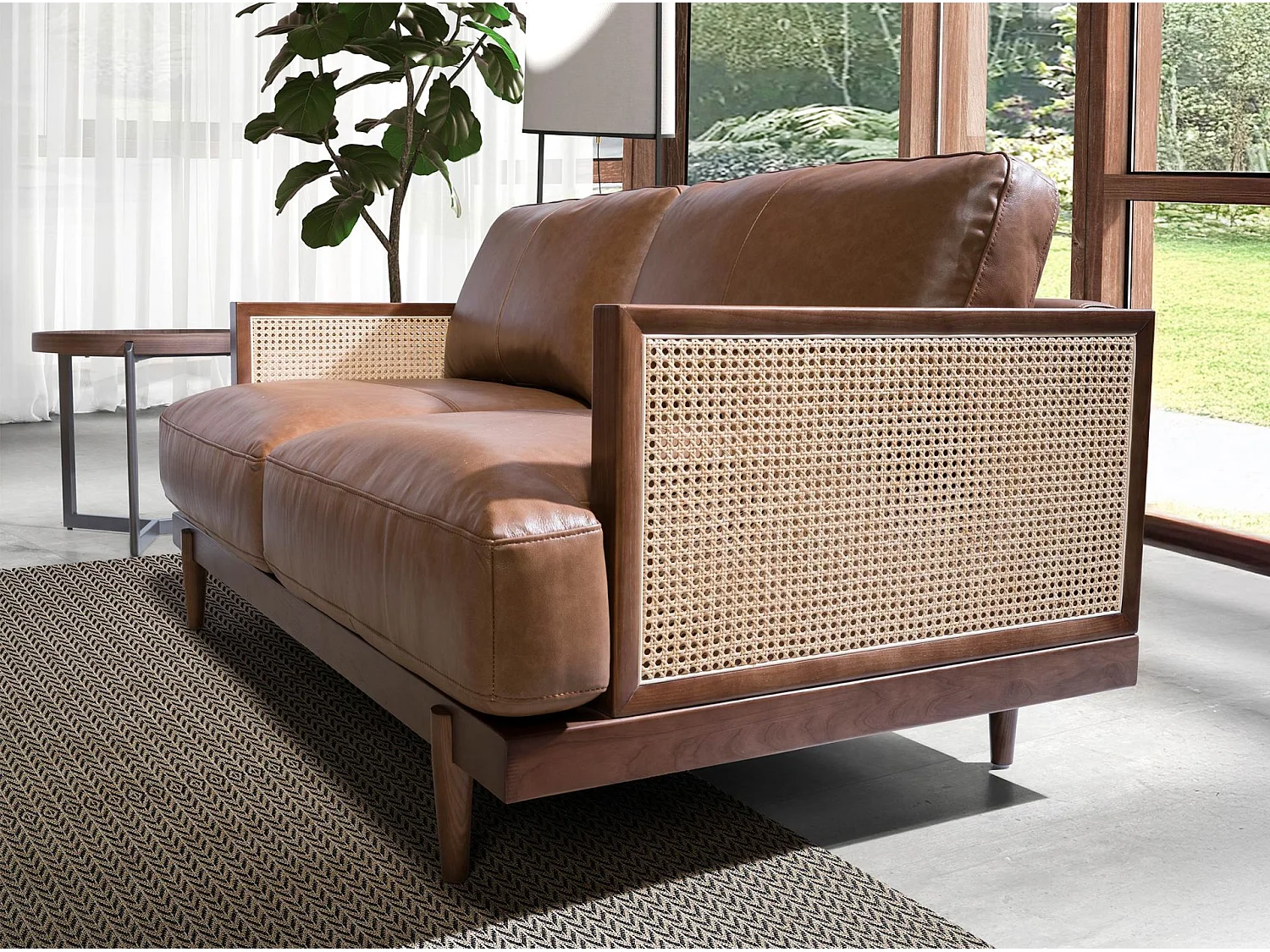 Canapé 2 places cuir marron 6176 ANGEL CERDA