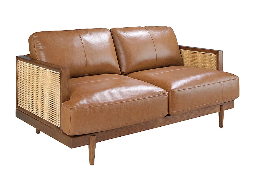 Canapé 2 places cuir marron 6176 ANGEL CERDA