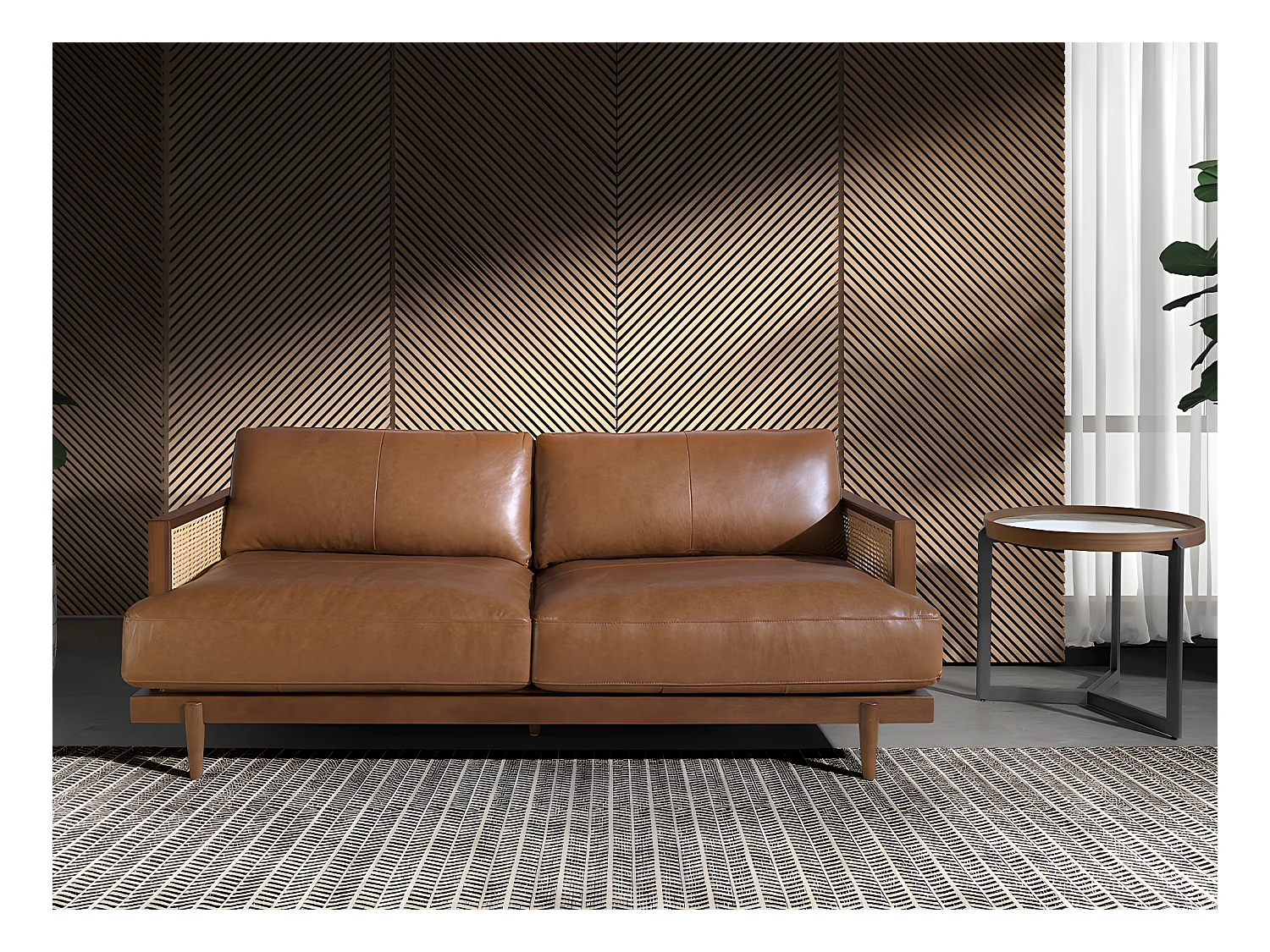 3 zits bank bruin leer 6177 ANGEL CERDA