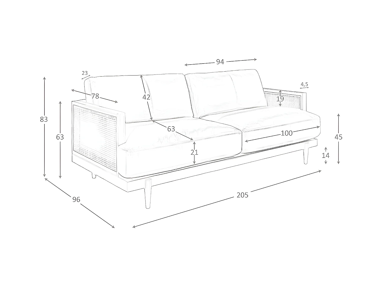 3 zits bank bruin leer 6177 ANGEL CERDA