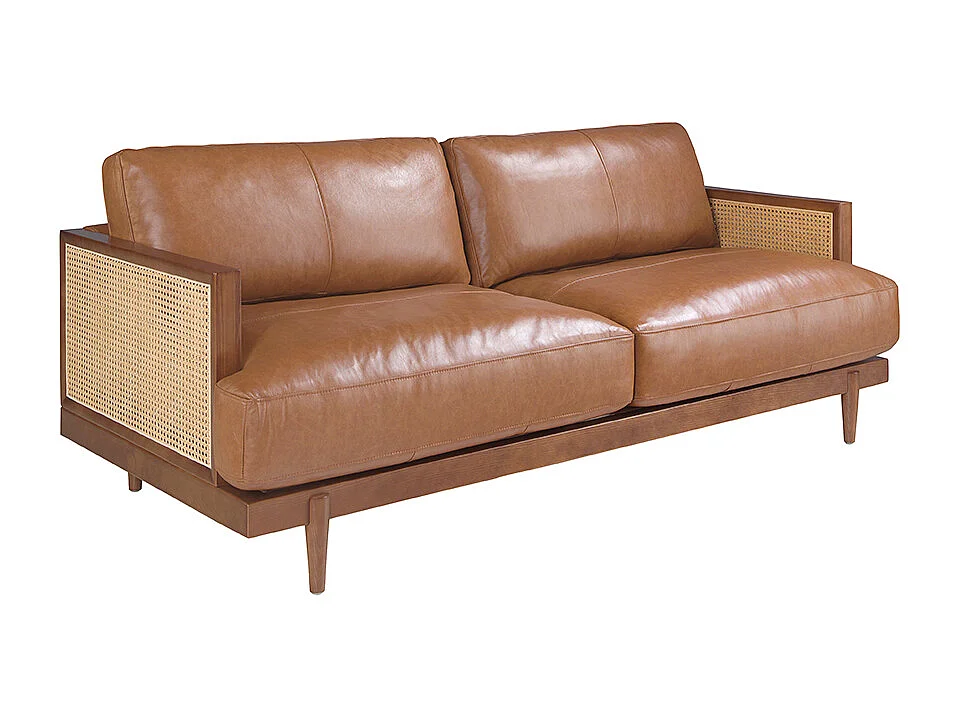 Canapé 3 places en cuir marron 6177 ANGEL CERDA