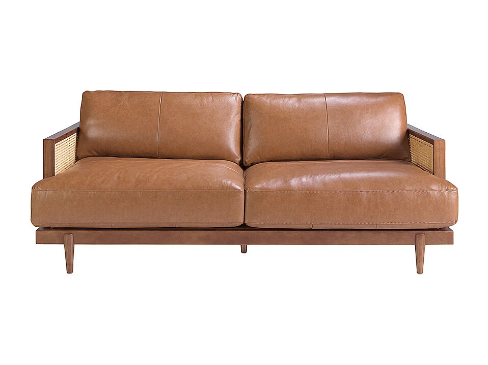 Canapé 3 places en cuir marron 6177 ANGEL CERDA