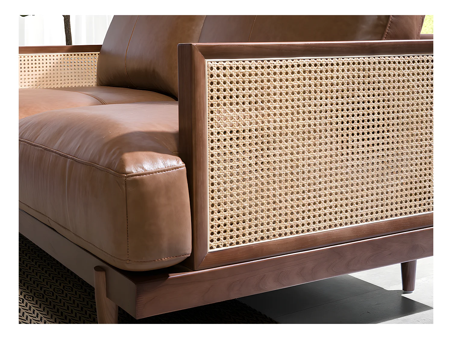 Canapé 3 places en cuir marron 6177 ANGEL CERDA