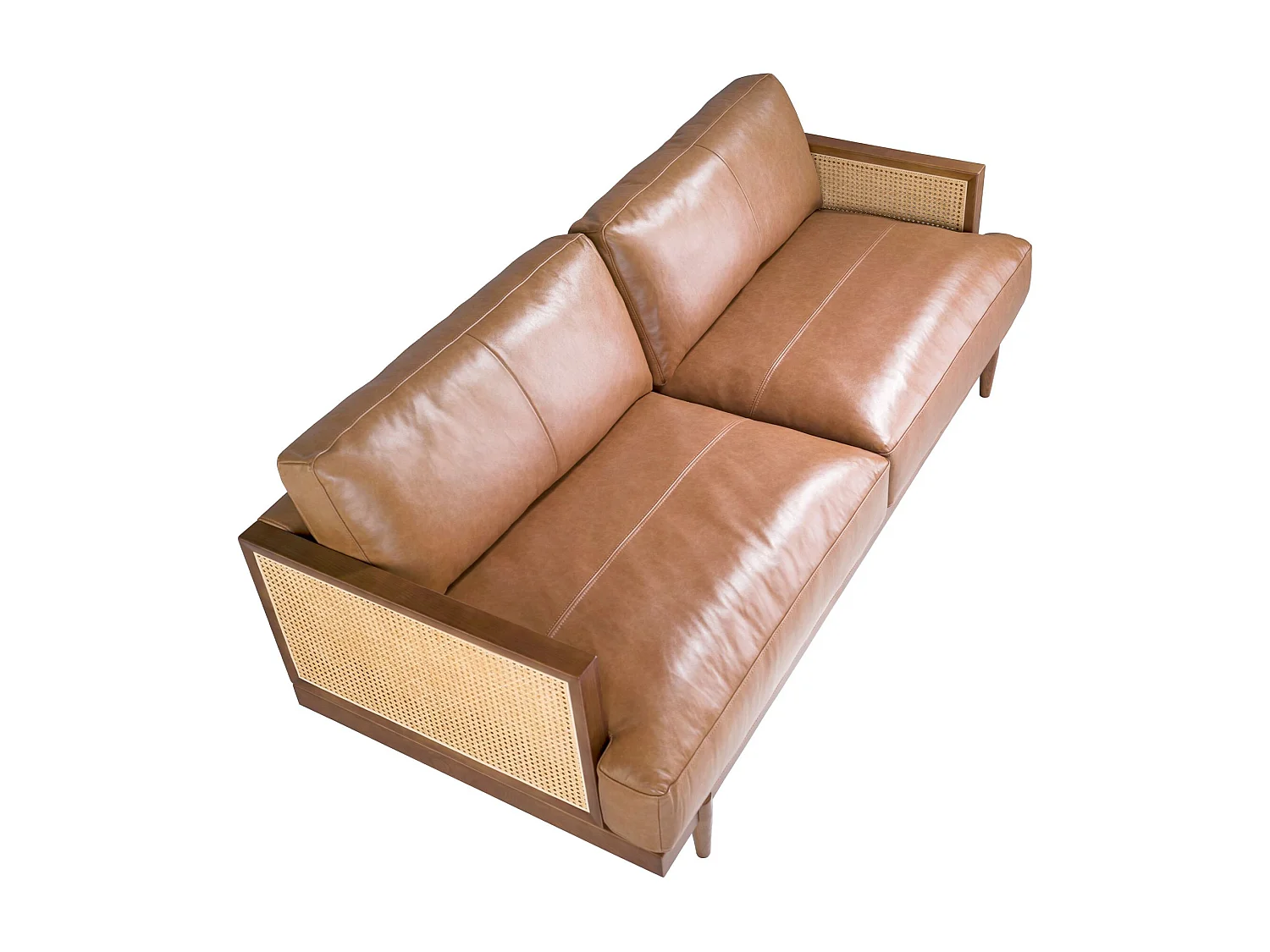 Canapé 3 places en cuir marron 6177 ANGEL CERDA