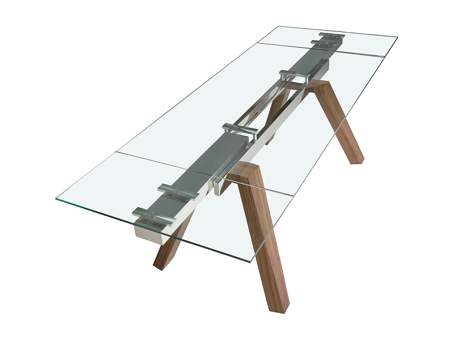 Uitschuifbare eettafel rechthoekig gehard glas 1123 ANGEL CERDA