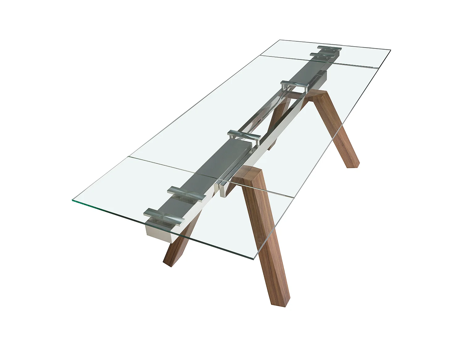 Uitschuifbare eettafel rechthoekig gehard glas 1123 ANGEL CERDA