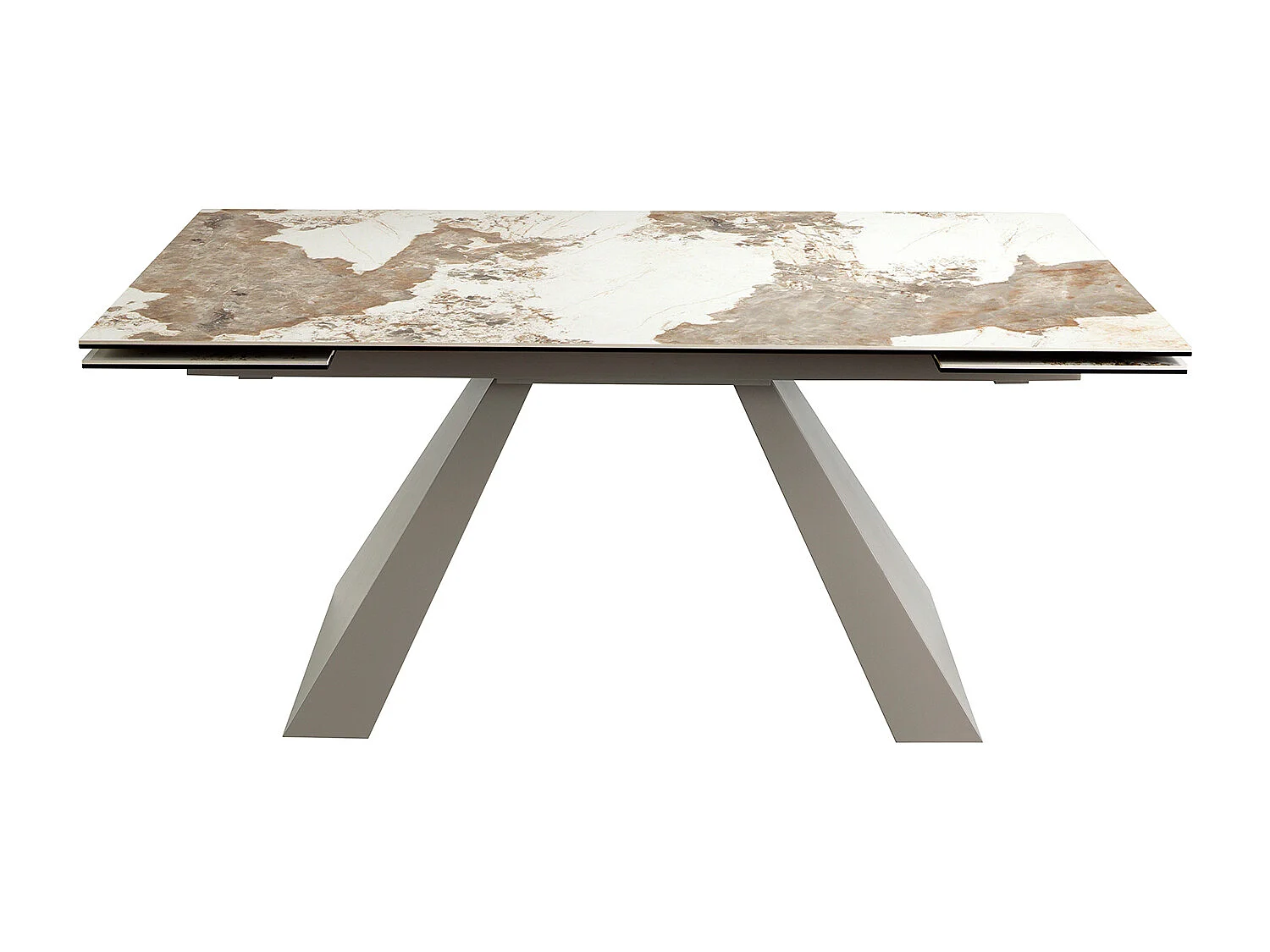 Rechteckiger ausziehbarer Esstisch aus Porzellanmarmor und taupefarbenem Stahl 1124 ANGEL CERDA