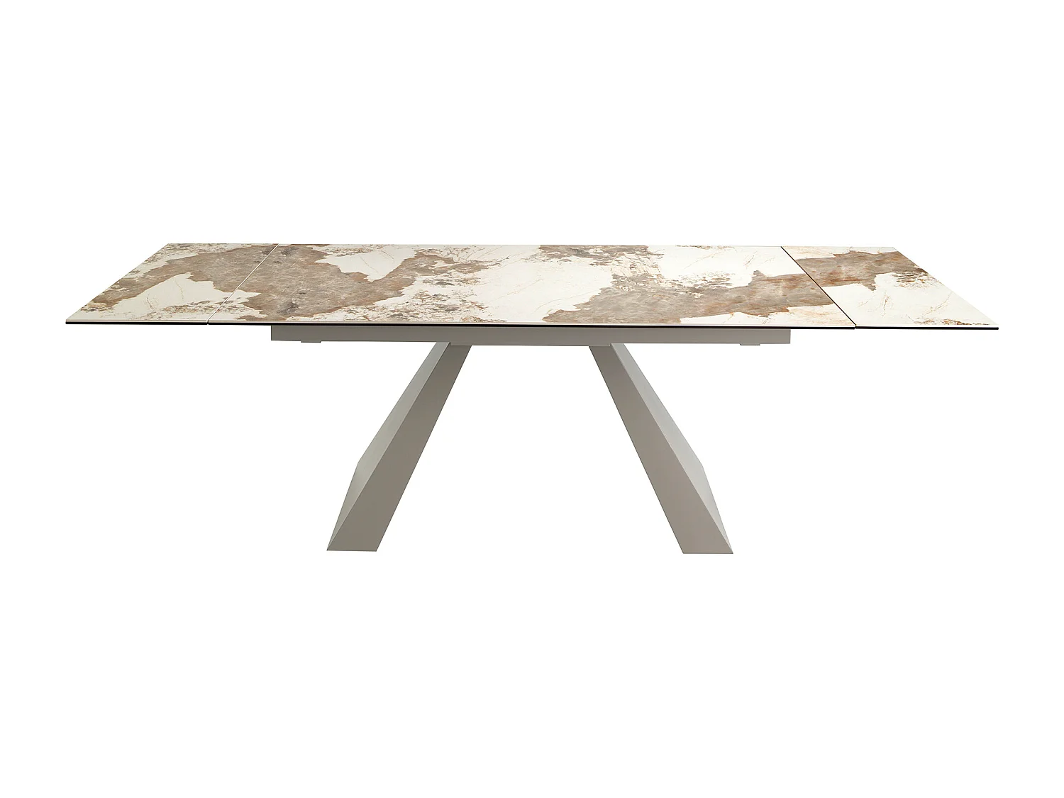 Rechteckiger ausziehbarer Esstisch aus Porzellanmarmor und taupefarbenem Stahl 1124 ANGEL CERDA